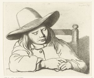 Şapkalı uyuyan çocuk by Ernst Willem Jan Bagelaar