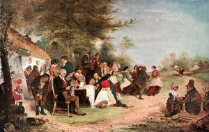 İrlandalı bir şenlik (renkli taş baskı)