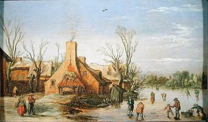 Kışın Bir Köy, 1623 (panelde yağlı boya)