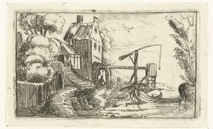 Kanaldaki ev veya fabrika Küçük manzaralar (dizi başlığı) by Esaias van de Velde (rejected attribution)