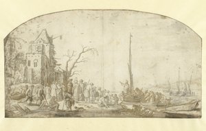 Bir tekneden vaaz veren Mesih by Esaias van de Velde