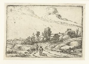 Bir çiftlik boyunca yol Küçük manzaralar (dizi başlığı) by Esaias van de Velde