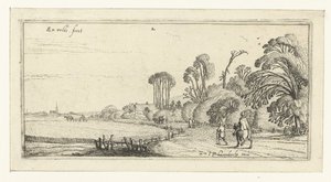Hillegom yakınlarındaki bir yolda yürüyüşçüler Manzaralar (dizi başlığı) by Esaias van de Velde