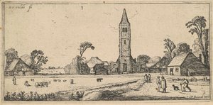 Çayır ve Köy Kilisesi ile Manzara by Esaias van de Velde I