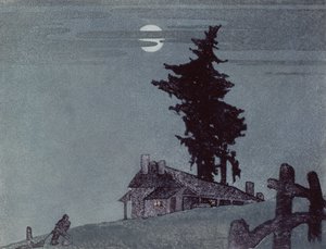 Çiftlik Evi, 1937 (linocut) by Ethleen Palmer