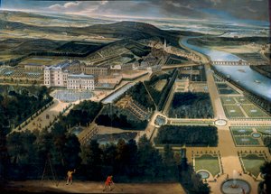 Etienne Allegrain (1644-1736) 1675 Güneş tarafından Aziz Bulut (Aziz-Bulut) resminin kale ve bahçelerinin genel görünümü. 3, x3,83 m Versailles, musee du chateau - Saint Cloud (Fransa) kalesi ve bahçesinin görünümü - Paiting by Etienne Allegrain (1644-173