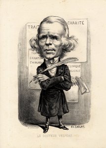 feuille volante - Etienne Carjat (1826-1906): Tıp, tıp, sante, Charite, Anatomy, Poster Sergisi - Cerrah, Velpeau Alfred (1795-1867) by Etienne Carjat