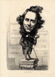 uçan yaprak - Etienne Carjat'ın (1826-1906) çizimi: Sivori Camille Camillo (1815-1894) by Etienne Carjat