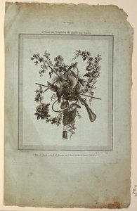 Av Aletleri ile Kupa, "Suite de Trophées de chasse"den Plaka 1, Suite VI by Etienne Claude Voysard