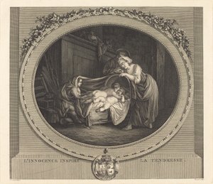 Masumiyet hassasiyete ilham verir by Etienne Claude Voysard after Jean Honoré Fragonard