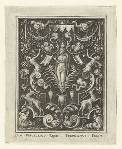 bellona Grotesk çerçeveli tanrı figürlü yüzey süslemeleri (sonraki versiyon) (seri başlığı) by Etienne Delaune