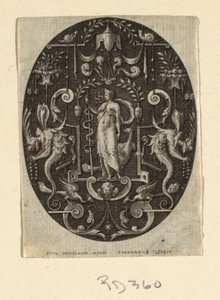 Juno, Grotesques on Black Ground, Divinities and Allegories dizisinden by Etienne Delaune