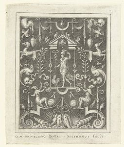 Merkür Grotesk çerçeveli tanrı figürlü yüzey süslemeleri (sonraki versiyon) (seri başlığı) by Etienne Delaune