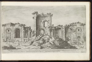 Roma'daki Konstantin Hamamları Eski binalar (dizi başlığı) Stefano Du Perac Parisino'daki Perspetiva da Roma raccolti et ritratti'yi (nesne üzerinde seri başlığı) vestigi dell'antichità di Roma raccolti et ritratti by Etienne Duperac