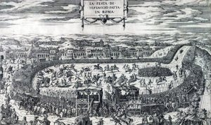Dupérac Testaccio Ziyafeti 1554 by Etienne Duperac