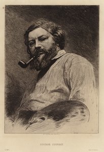 Gustave Courbet, Realist akımın Fransız ressamı. Etienne Gabriel Bocourt tarafından gravür