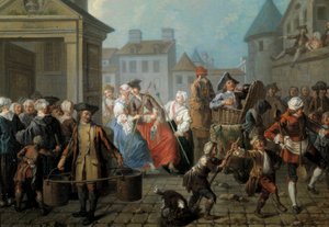 Paris Detay sokaklarında karnaval. Etienne Jeaurat