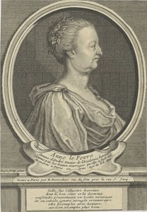 Anne Dacier'in portresi Le Fèvre 1647-1720, yaklaşık 1720. by Etienne Jehandier Desrochers