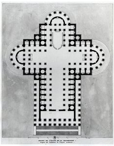 Madeleine Kilisesi için proje. Resim çizme. Mimari Etienne Louis Boullee (Etienne-Louis Boullee), Fransız mimar (1728-1799).