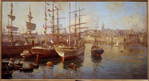 Turuncu balaseller. (Marsilya limanının görünümü). Etienne Martin