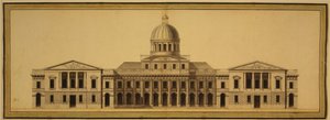 ABD Capitol, 1793 için tasarım (kağıt üzerine mürekkep, yıkama ve sulu boya) by Etienne Sulpice Hallet