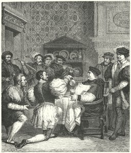 Kardinal Wolsey evde eğleniyor by Etienne after Ronjat