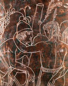 Etrüsk sanatı: Argonotların efsanesini temsil eden bronz Ficoroni Cistus