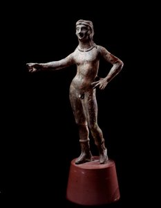 Etrüsk uygarlığı: “” Culsans tasarımının tanrısı”” Bronz heykel, Cortona