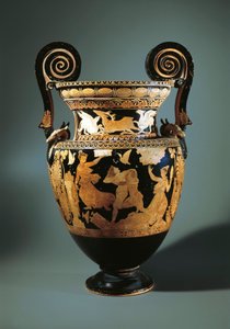 İtalya, Lazio, Civita Castellana, kırmızı figürlü volüt krater (şarap ve suyu karıştırmak için kullanılan vazo) Peleus