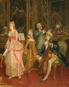 Mozart dönemindeki konser, 1853 (detay) by Ettore Simonetti