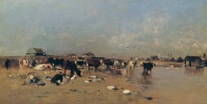 Viehtränke an der Waag by Eugen Jettel