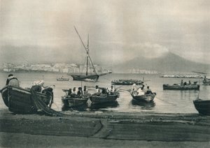 Denize açılan balıkçılar, Napoli, İtalya, 1927 by Eugen Poppel