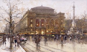 Place du Châtelet by Eugene Galien Laloue