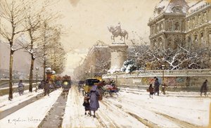 Kışın Paris by Eugene Galien Laloue