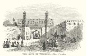 Tebriz Kapısı (gravür) by Eugene (after) Flandin