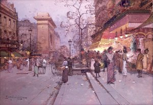 Porte St. Denis by Eugene 1854 1941 Galien Laloue