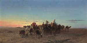 Karavan alacakaranlıkta