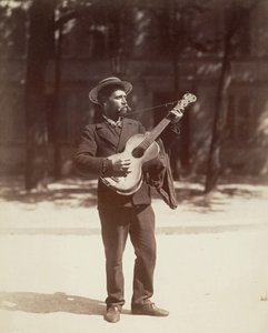 Gitarist, Paris by Eugène Atget