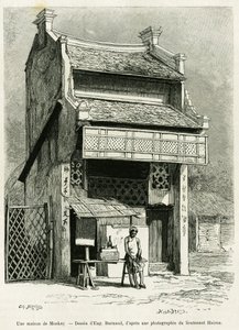 Bir Monkay evi. Edouard Charton (1807-1890), Hachette, Paris tarafından yönetilen le tour du monde 1888