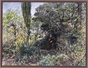 Yalnızlık içinde meditasyon yapan bir keşiş, 1919