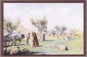 Bağda çalışan Rahip Giles, 1919 by Eugene Burnand