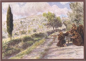Aziz Francis, Assisi şehrini kutsar, 1919 by Eugene Burnand