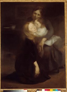 Samimiyet ya da abla resmi Eugene Carriere (1849-1906) 19. yüzyıl Güneşi. 1,3x0,99 m Paris, Orsay Müzesi