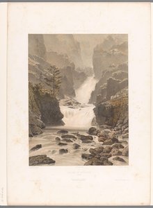 Vallorcine yakınlarındaki Barberine şelalesinin görünümü Cascade de Barberine (nesnedeki başlık) İsviçre, Savoy ve Tirol