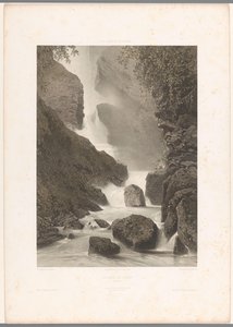 Chède şelalesinin görünümü Cascade de Chède (nesne üzerindeki başlık) La Suisse et la Savoie (dizi başlığı) İsviçre ve Savoy'daki görüntüler (nesne üzerindeki dizi başlığı) by Eugene Ciceri