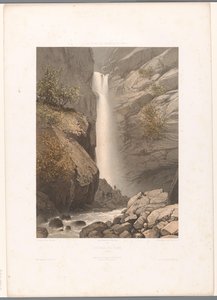 Dard şelalesinin görünümü Cascade du Dard (nesnedeki başlık) İsviçre, Savoy ve Tirol