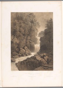 Reichenbach şelalesinin görünümü Chûte, inferior du Reichenbach (nesne üzerindeki başlık) İsviçre ve Savoy