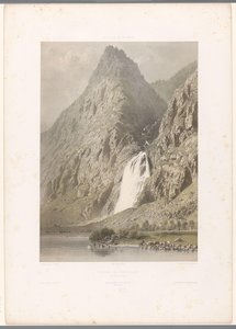 Pissevache şelalesinin görünümü Cascade de Pissevache (nesne üzerindeki başlık) İsviçre ve Savoy