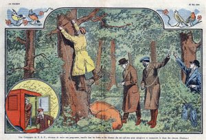 bir T.S.F. şirket, kuşların şarkısını kaydetmek ve iletmek için ormanlara ve tarlalara mikrofonlar yerleştirir. 21 Mayıs 1933 tarihli “Le Pelerin”de Damblans