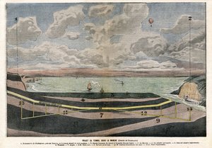 Dover ile Sangatte Arasındaki Kanal Tüneli Projesi by Eugene Damblans